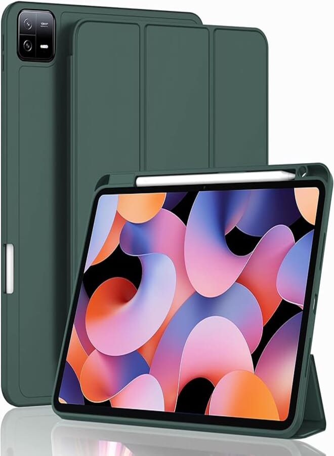 TGK Smart Flexible with Pencil Holder Trifold Back Flip Stand Case Cover for Xiaomi Mi Pad 6 11 inch (Green)